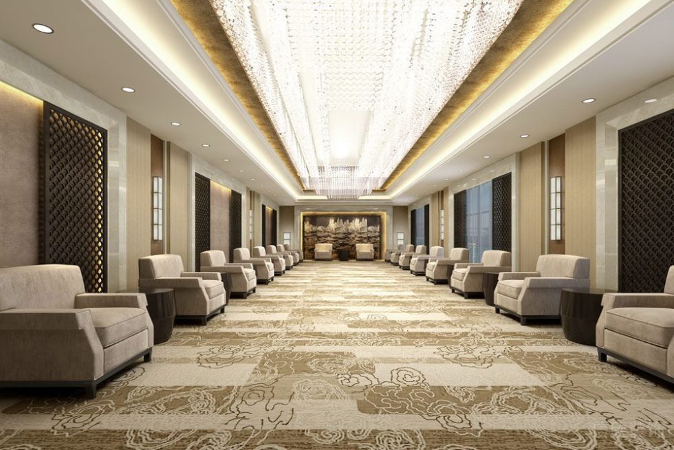 新中式雕刻壁畫會(huì)議室裝修設(shè)計(jì)