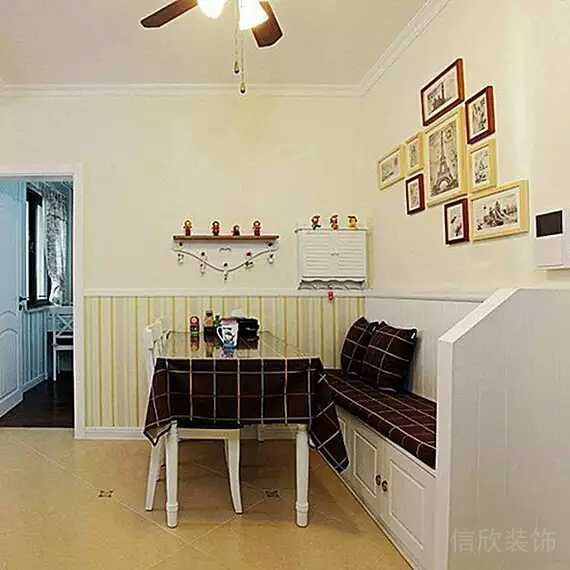 歐式暖色調風扇燈就餐區(qū)效果圖