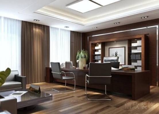 商務(wù)風(fēng)棕色木板板材總裁辦公室