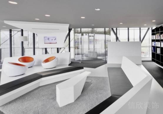 幾何創(chuàng)意科技風(fēng)純白簡(jiǎn)約辦公室休息區(qū)