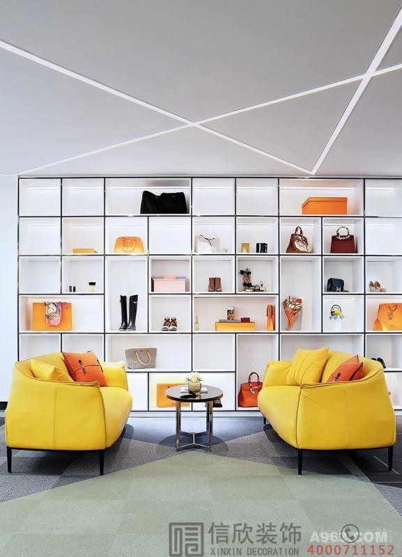 格子收納墻柜洽談室裝修設(shè)計(jì)