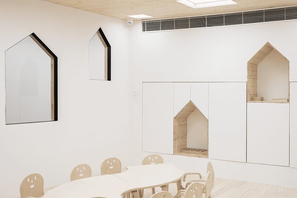 童趣原木風中央空調(diào)弧形設(shè)計效果圖教室