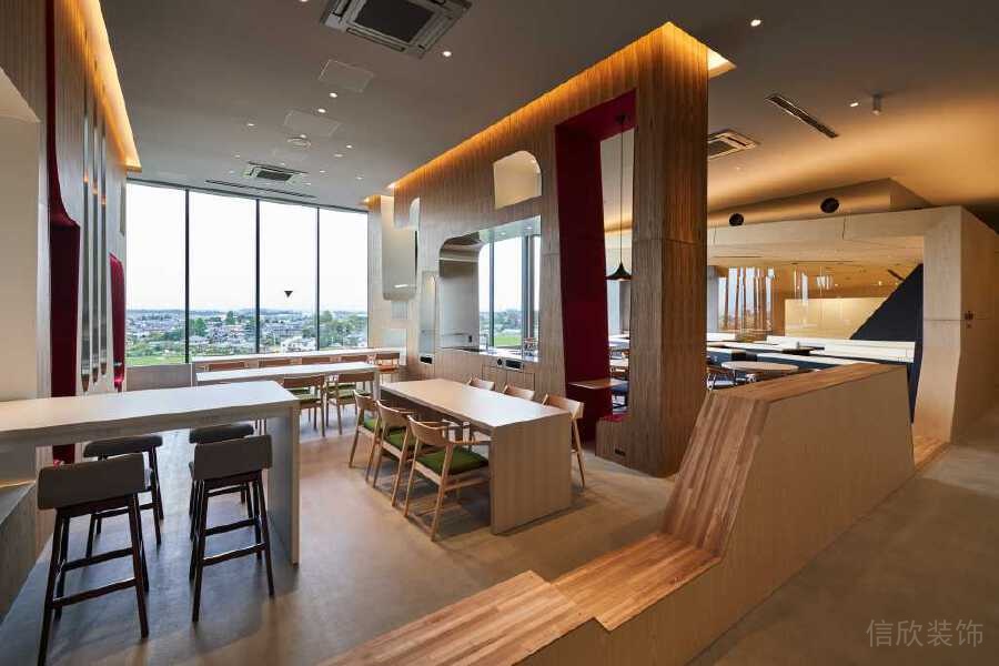 木質(zhì)多功能開(kāi)放式休息區(qū)裝修效果圖