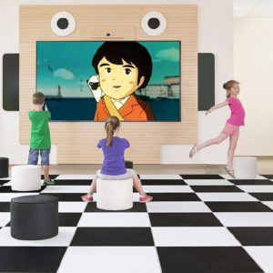 棋盤格公共休息區(qū)域兒童培訓藝術(shù)中心機構(gòu)裝修