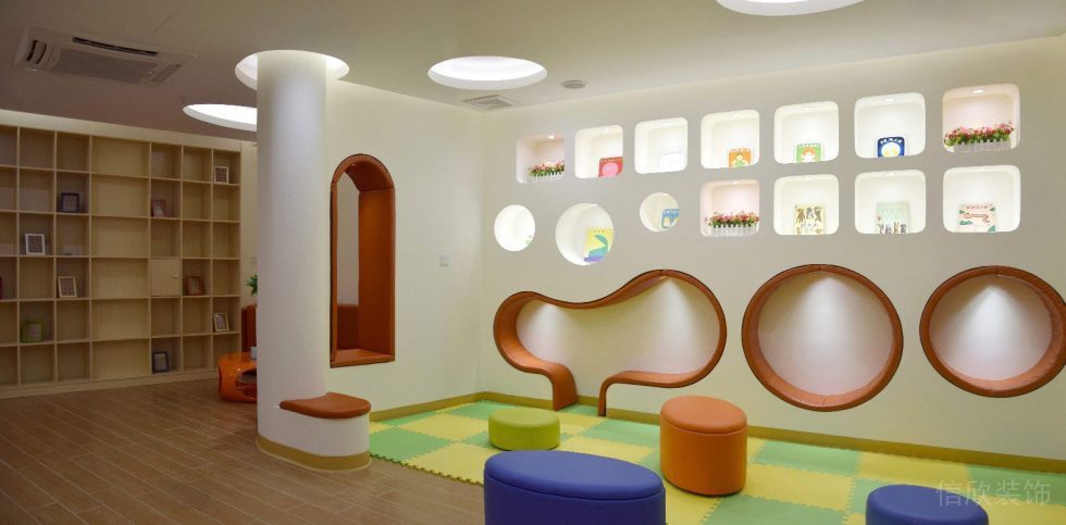 鏤空式墻壁置物柜休息區(qū)設計圖