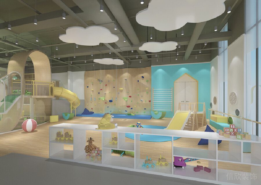 原木設計兒童游樂區(qū)裝修