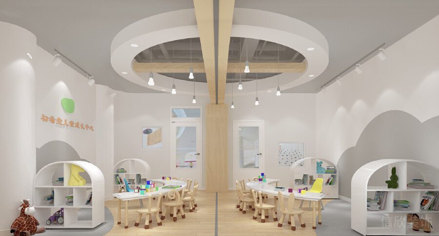 原木教室對稱式裝修