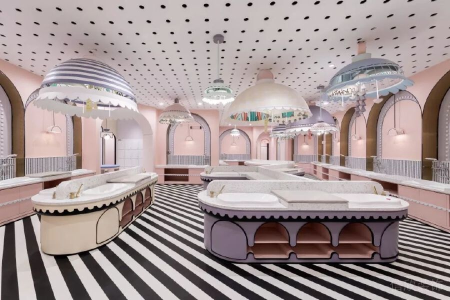 波點休息室天花吊頂條紋機構(gòu)