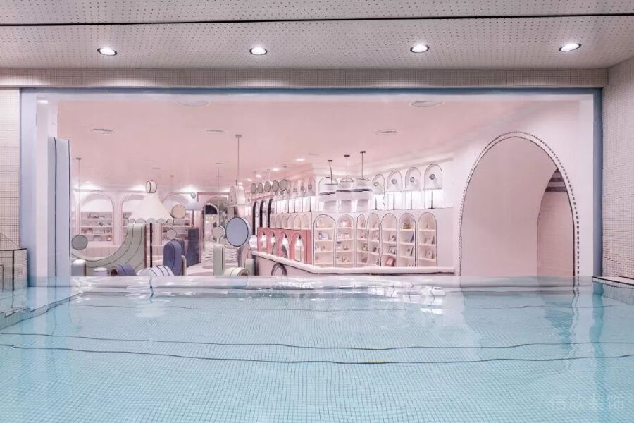 粉色瓷磚安全鋪貼兒童游泳池機(jī)構(gòu)設(shè)計(jì)
