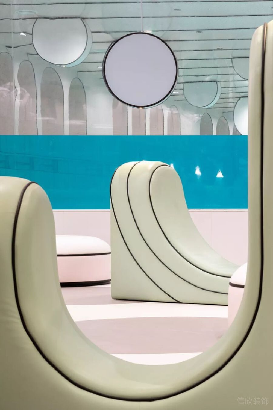 游泳池機構(gòu)培訓班裝修半墻裝修泳池效果圖