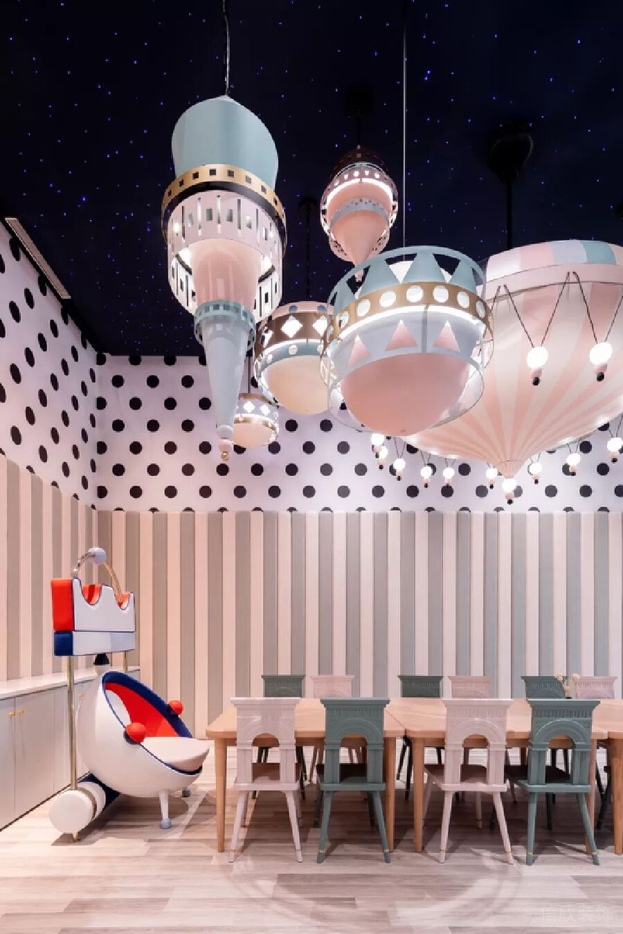 星空天花吊頂創(chuàng)意粉色機構(gòu)效果圖