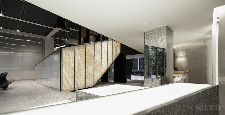 大理石樓梯辦公室裝修設(shè)計(jì)創(chuàng)意效果圖