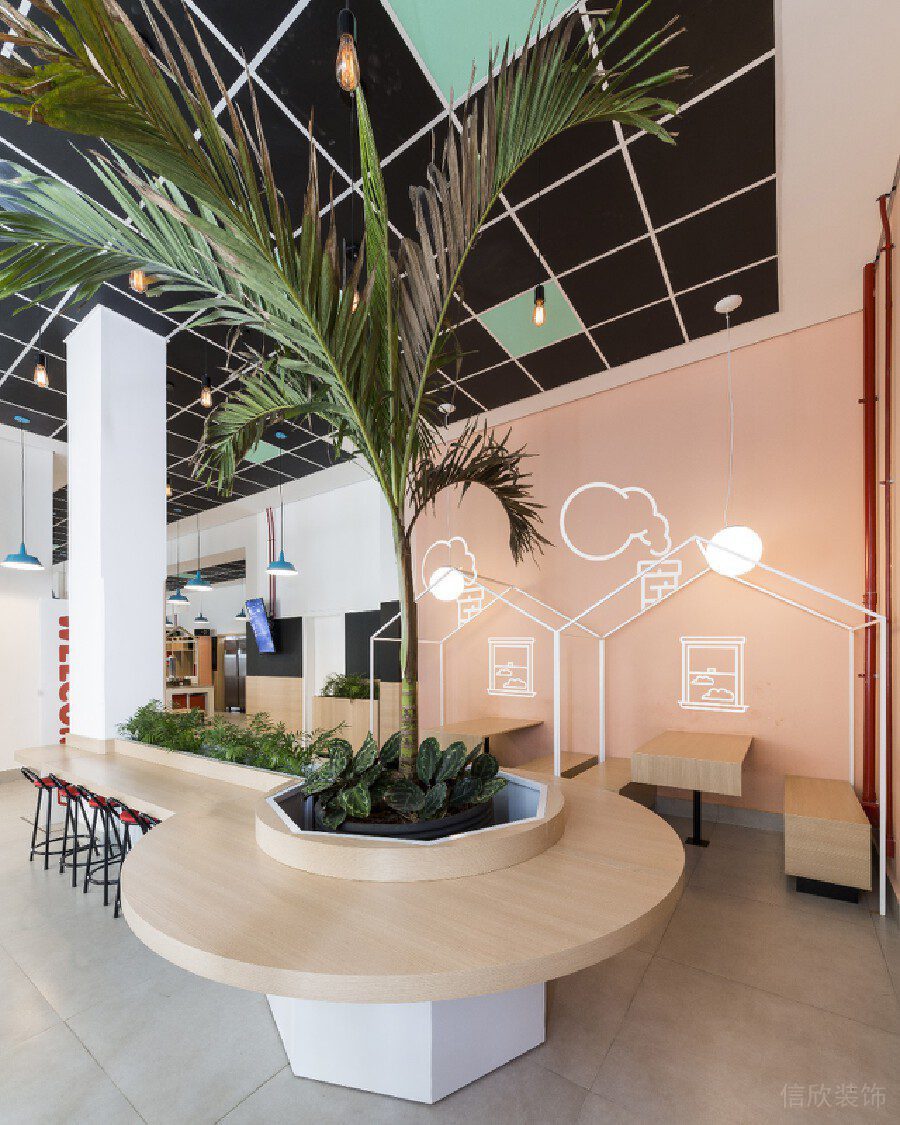 環(huán)形綠化木質(zhì)辦公室休息區(qū)