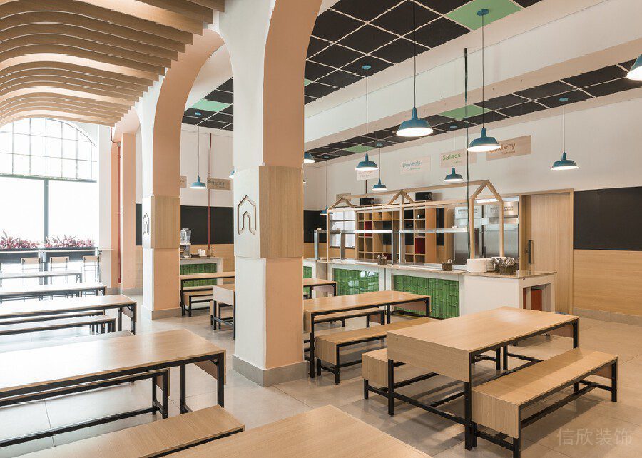 機(jī)構(gòu)設(shè)計(jì)木質(zhì)拱形天花就餐區(qū)休息區(qū)設(shè)計(jì)