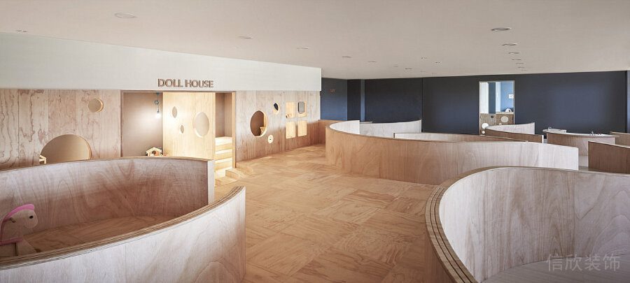 弧形開放式過道區(qū)域休息區(qū)