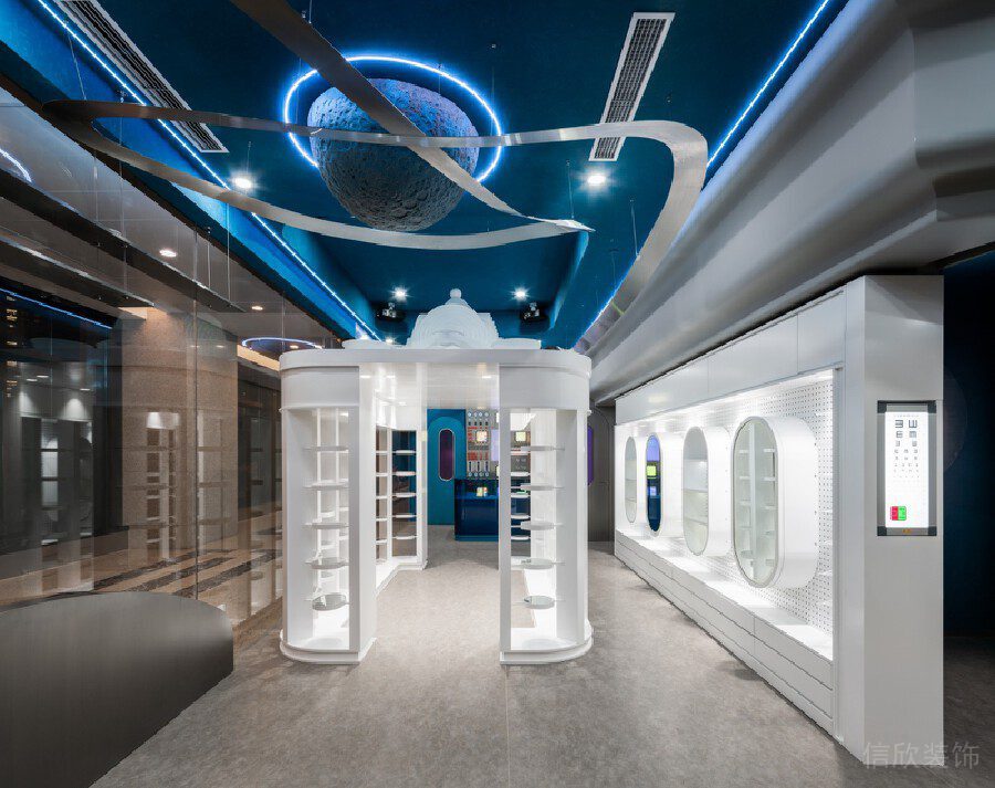 金屬弧形天花創(chuàng)意設(shè)計(jì)星球機(jī)構(gòu)效果圖