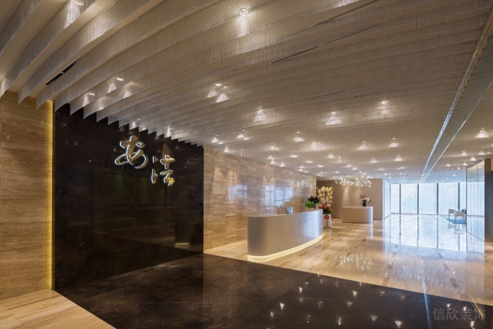 辦公室前臺裝修設(shè)計(jì)大理石燈飾設(shè)計(jì)圖