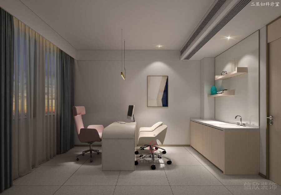 醫(yī)生治療診室裝修設(shè)計(jì)現(xiàn)代簡(jiǎn)約皮革沙發(fā)效果圖