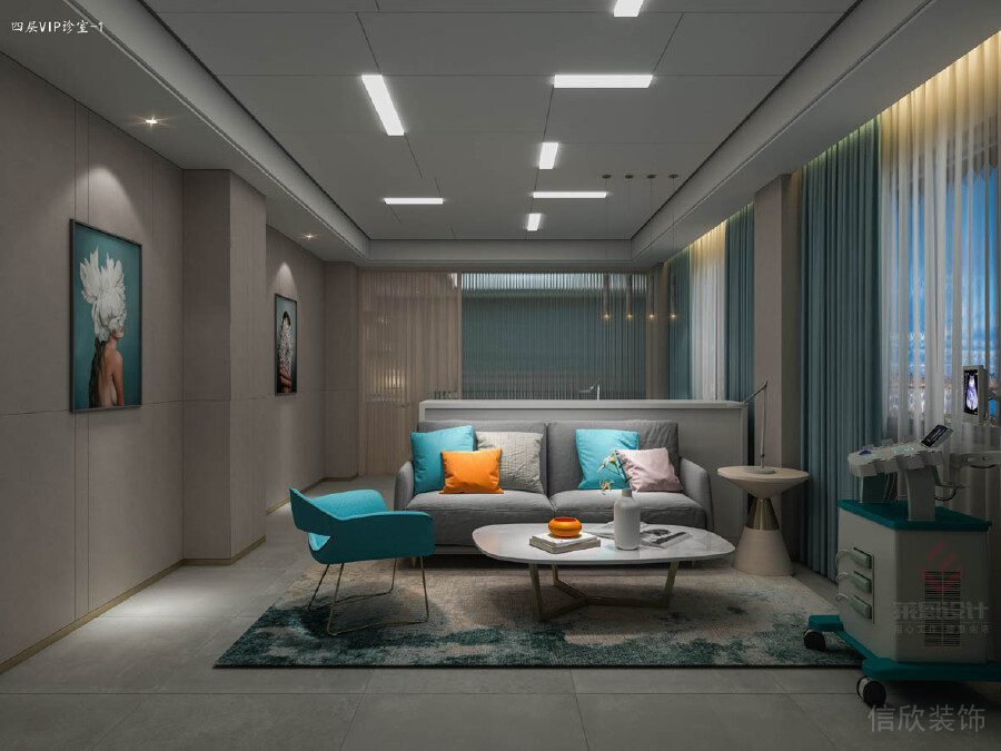 北歐風現(xiàn)代布藝沙發(fā)裝修設(shè)計機構(gòu)休息區(qū)