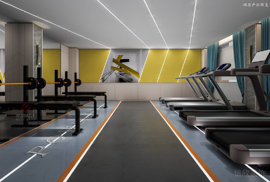 跑步機(jī)裝修設(shè)計(jì)過道pvc地板燈帶裝修