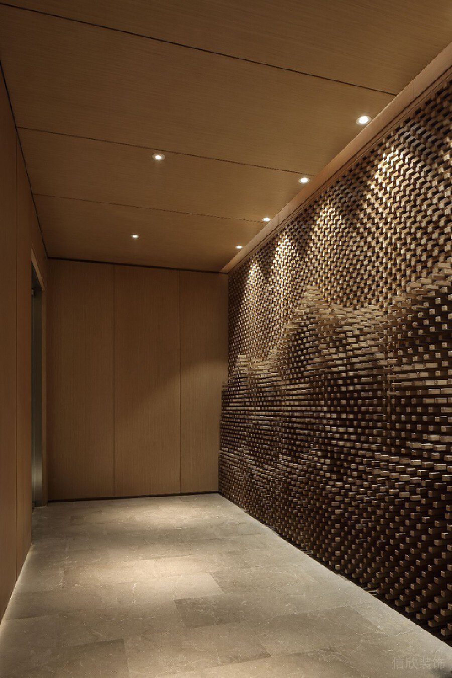 鏤空墻體裝修設(shè)計木質(zhì)辦公室休息區(qū)設(shè)計