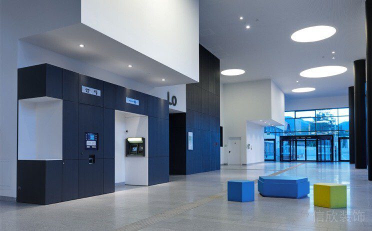 開放式休息區(qū)辦公室過道設(shè)計軟包沙發(fā)效果圖