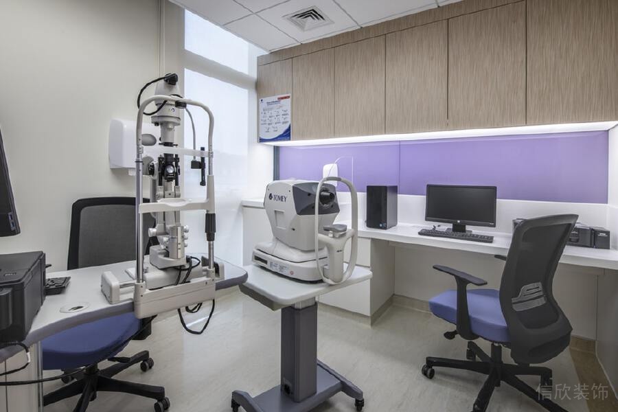 眼科治療區(qū)域裝修設(shè)計紫色效果圖工作區(qū)域