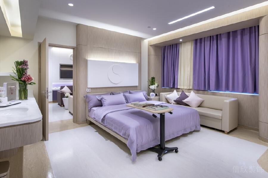 紫色vip貴賓病房醫(yī)療機構裝修設計月子中心效果圖