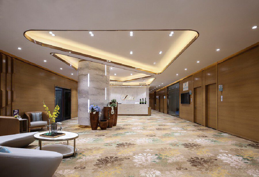 古典高端月子中心辦公室裝修設(shè)計大廳地毯