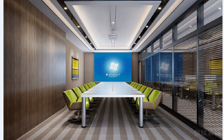 直線地毯裝修設(shè)計(jì)深色墻體裝修直線式會議室裝修