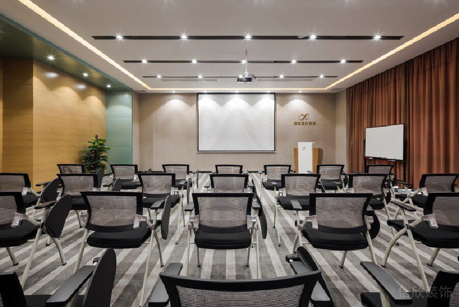 直線地毯設(shè)計(jì)會議室辦公室裝修設(shè)計(jì)射燈效果