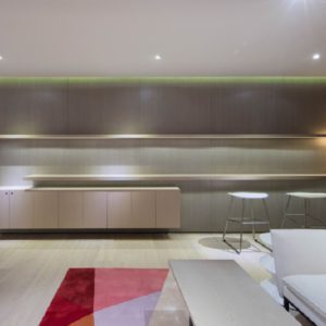 直線式茶水間木質(zhì)休息區(qū)辦公室裝修