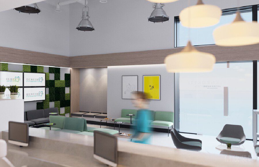 復(fù)古辦公室前臺區(qū)牙科診所私人機(jī)構(gòu)裝修設(shè)計(jì)