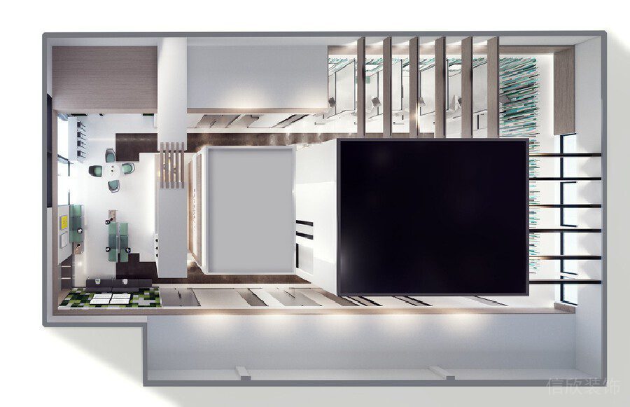 渲染辦公室平面設(shè)計(jì)圖