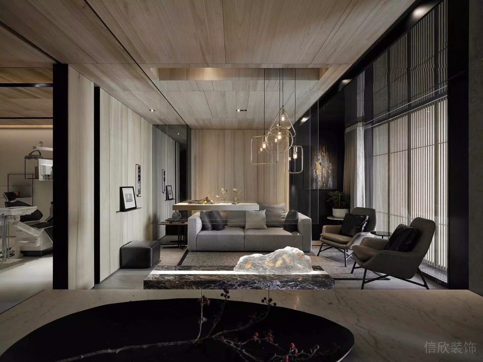 大理石裝修設(shè)計辦公室復(fù)古會議室效果