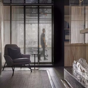 鏤空竹編中式辦公室休息區(qū)設(shè)計(jì)