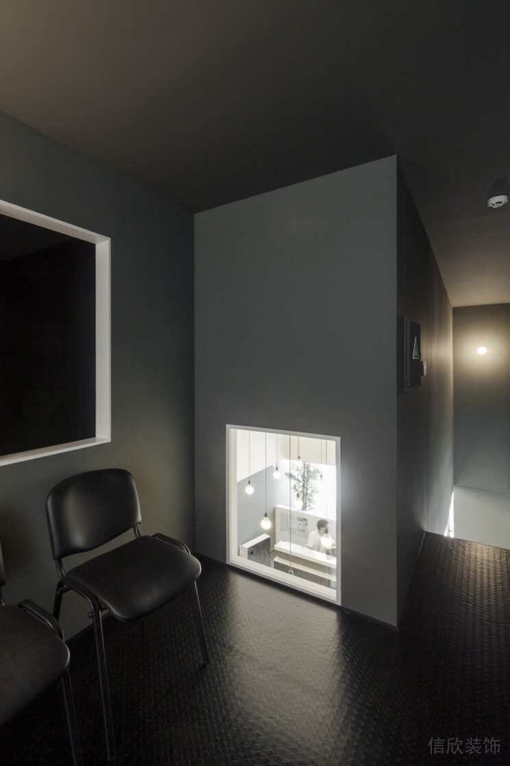 半墻正方形墻體鏤空窗戶(hù)墻體設(shè)計(jì)灰色效果圖