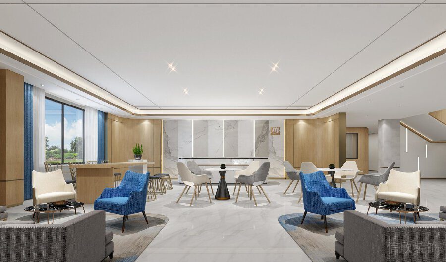 對稱式裝修設計辦公室北歐風現(xiàn)代洽談室