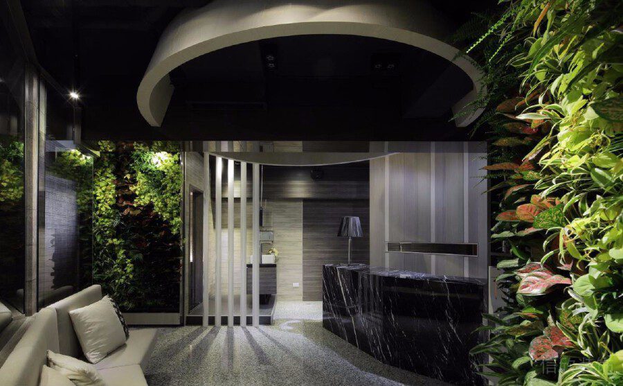 商務(wù)風(fēng)自然微景觀過道大理石休息區(qū)設(shè)計(jì)