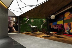 運動塑形健身過道設計幾何創(chuàng)意天花吊頂現(xiàn)代裝修設計