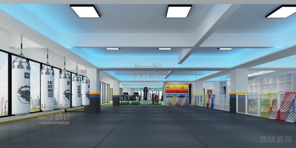 華武道惠州一店健身房裝飾設(shè)計(jì)_搏擊區(qū) 華武道惠州一店健身房裝飾設(shè)計(jì)_搏擊區(qū)