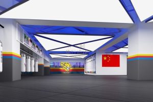 現(xiàn)代拳擊道館軟包環(huán)形柱體設計天花吊頂