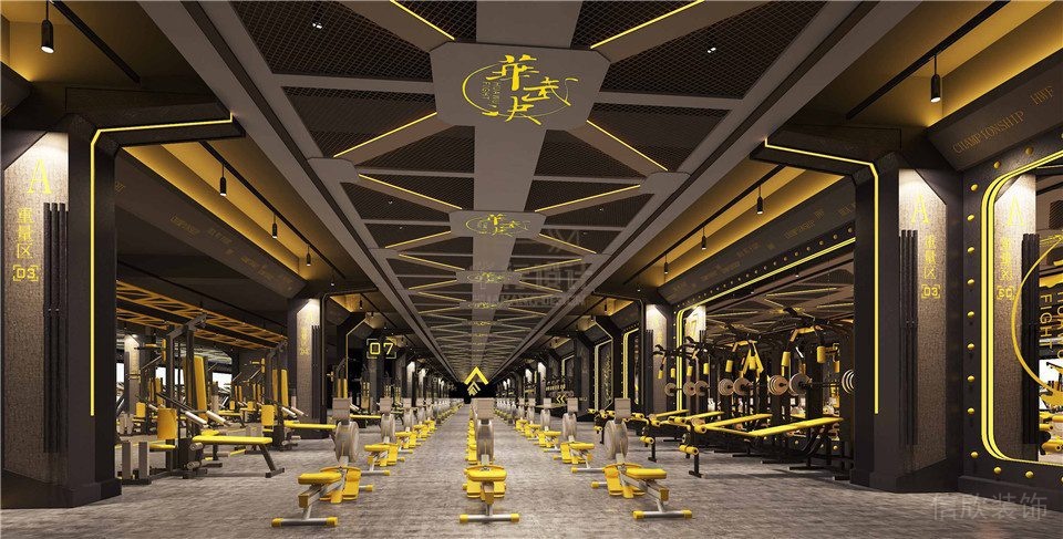 武術(shù)培訓(xùn)機(jī)構(gòu)動(dòng)感單車(chē)裝修設(shè)計(jì)工業(yè)風(fēng)天花