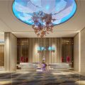 輕奢風(fēng)舞蹈培訓(xùn)機構(gòu)大理石現(xiàn)代大廳天花水晶吊頂優(yōu)雅設(shè)計