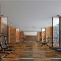 原木風(fēng)通體日式設(shè)計(jì)健身房裝修跑步區(qū)