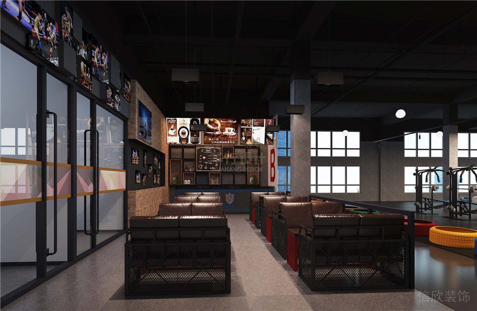 拳館搏擊館裝修設計拳世界-休息區(qū)
