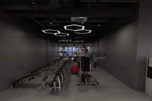 工業(yè)風暗色力量去健身房環(huán)境天花工業(yè)簡潔設計