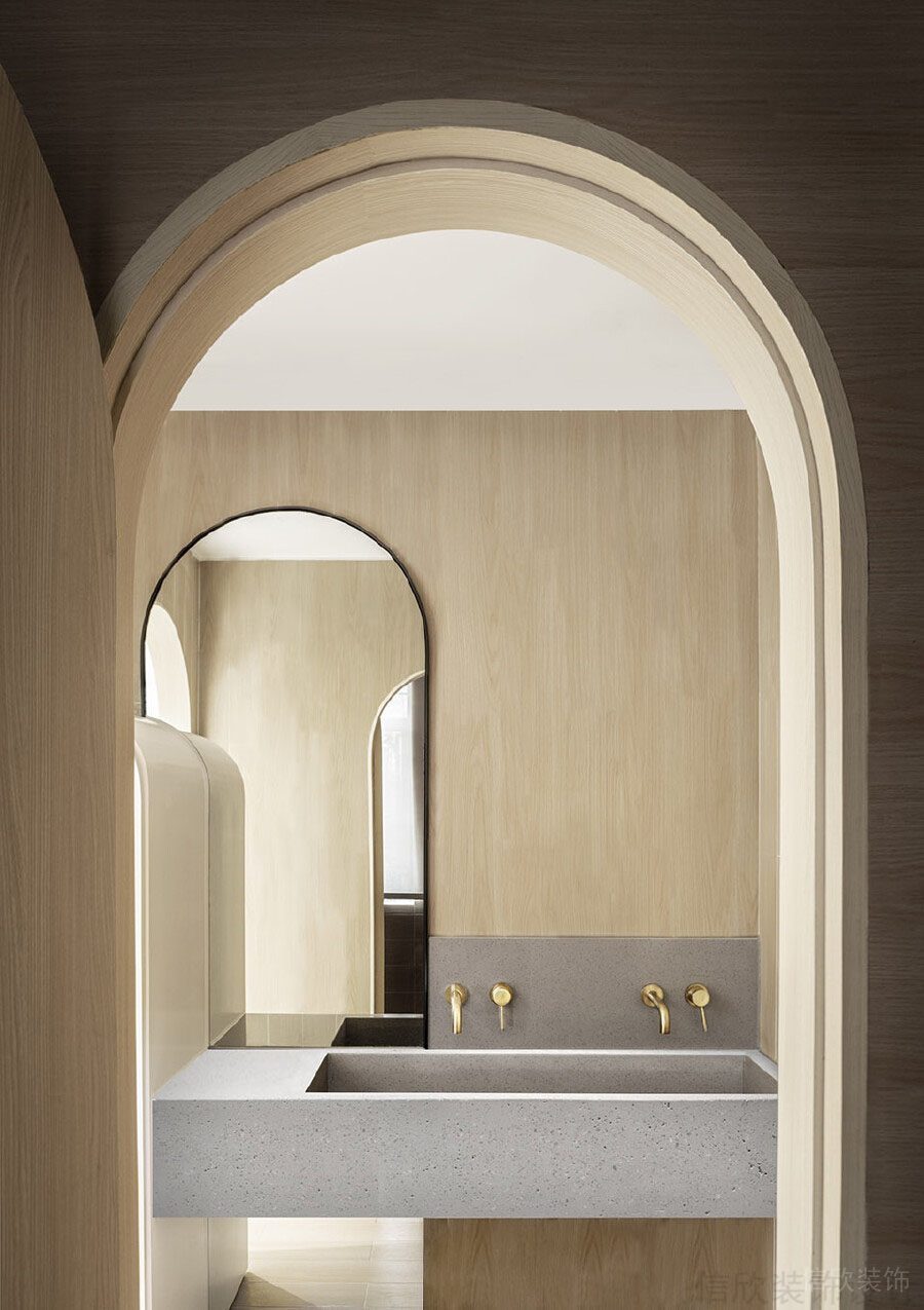 日式原木風衛(wèi)生間洗手臺水磨石瓷磚設(shè)計效果