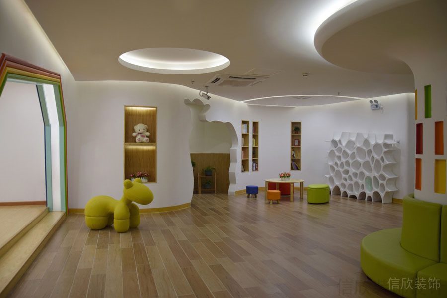 早教中心裝修設(shè)計的功能分區(qū)_信欣幼兒園學(xué)校裝修設(shè)計