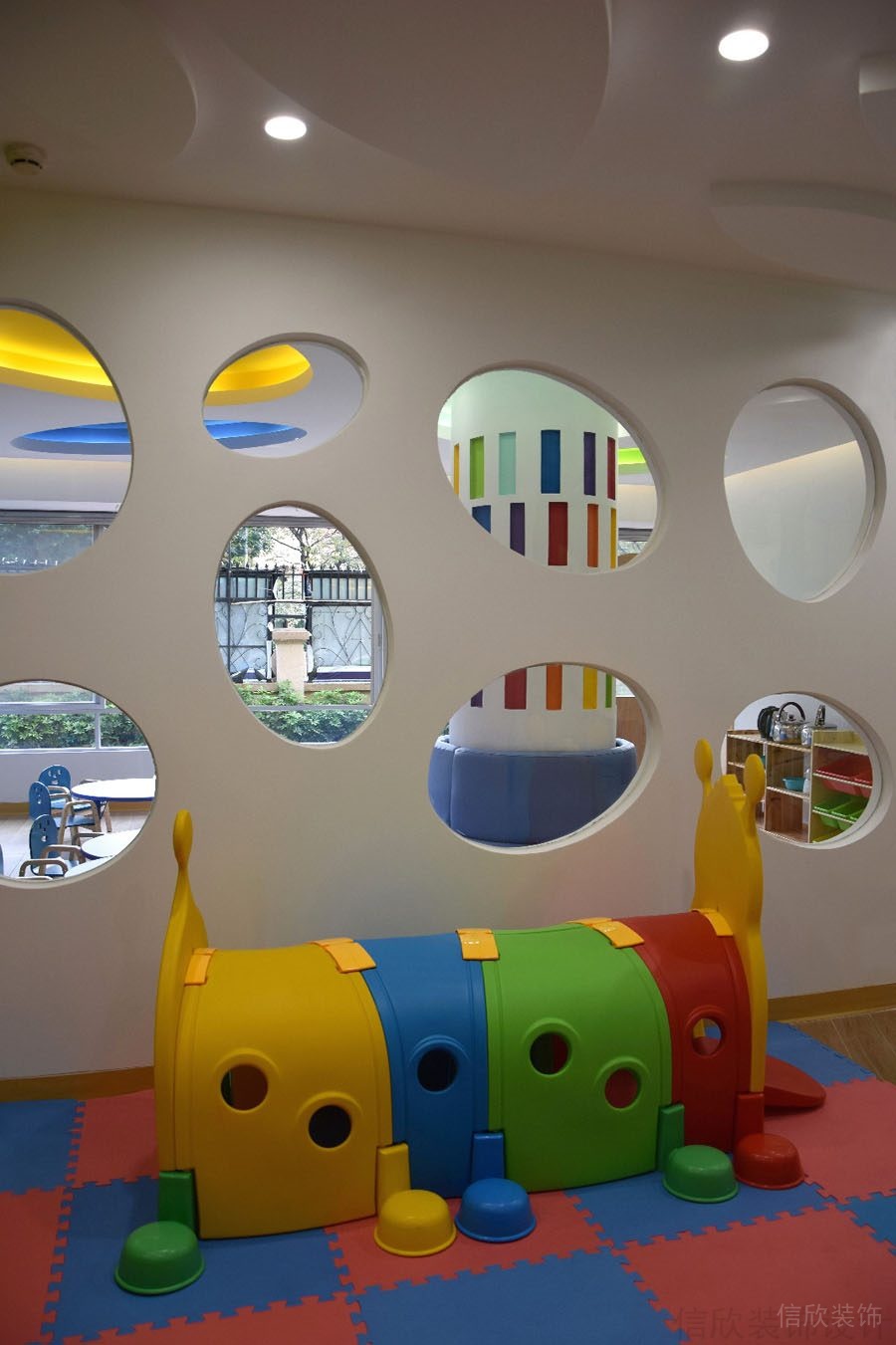 早教中心裝修設(shè)計的功能分區(qū)_信欣幼兒園學(xué)校裝修設(shè)計